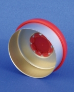 Garantikapsel, s&oslash;lv/r&oslash;d, aluminium/PP, 20mm krave, Model 206, 1.000stk