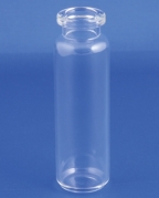 R&oslash;rh&aelig;tteglas 20ml, Type 3, klar,  m/afrundet bund