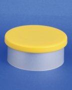 Cap set, yellow, PP, 32mm collar, fully tear-off, for DIN infusion bottle, Model 1678-03