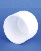 Skruekapsel, hvid, PP, GL18-1 gevind, for dr&aring;beindsats