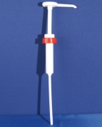 Pumpe 30ml dosis, hvid, plast, 43mm gevind, inkl. 175mm r&oslash;rl&aelig;ngde