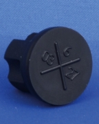 Fryset&oslash;rringsprop, sort, klorbutyl, GL18x3 gevind, 1.000stk