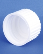 Cap, white, PP, GL22 thread, w/inlay, 1,000pcs