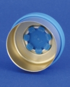 Garantikapsel, s&oslash;lv/bl&aring;, aluminium/PP, Model 136, 1.000stk