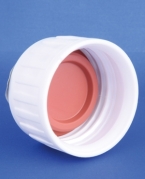 Forseglingskapsel, hvid, VT32 gevind, m/gummiprop, m/afrivelig aluminiumsrondel