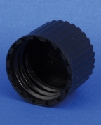 Cap, black, PP, GL18 thread, w/inlay, 1,000pcs