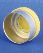 Garantikapsel, s&oslash;lv/gul, aluminium/PP, 13mm krave, Model 136, 1.000stk