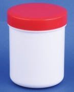 Plastic jar 35ml/30g, PP, white, w/red lid