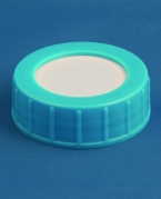 Lid, blue, GL40 thread, w/30mm hole, w/Teflon coated liner