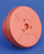 Gummiprop til infusionsflaske, r&oslash;d, brombutyl, 32mm krave, FM157/3