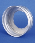 Lid, gray, aluminum, 36mm thread, w/hole, 1,000pcs