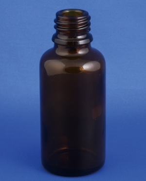 Dr&aring;beflaske 30ml, Type 3, brun, 18mm gevind