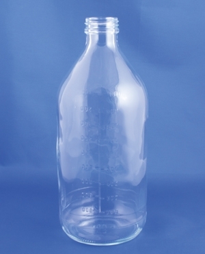 Infusionsflaske 1.000ml, Type 1, klar, m/gevind