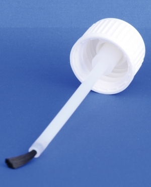 Brush mount, white, GL18-1 thread, complete w/brush for 30ml bottle