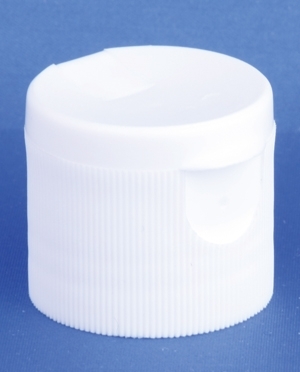 Kapsel, hvid, plast, GL22 gevind, m/klap, til &oslash;jenbadevandsflasker