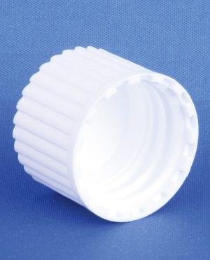 Kapsel, hvid, PP, GL18 gevind, u/indl&aelig;g, 1.000stk