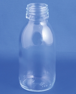 Medicinflaske 100ml, Type 3, klar, PP28 gevind