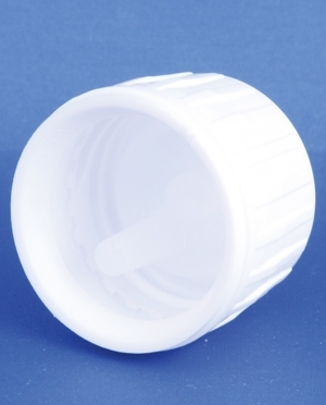 Forseglingskapsel, hvid, PP28 gevind, m/dr&aring;beindsats