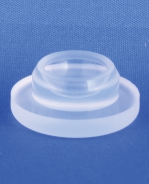 Gummiprop 20mm, klar, silikonegummi, mat finish, 1.000stk