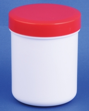 Plastic jar 35ml/30g, PP, white, w/red lid
