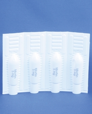 Suppository forms, 1.15ml, Morphine 5mg, 1,250pcs
