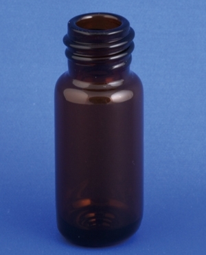 Gevindflaske 5ml, Type 1, brun, &Oslash;17,5X45, 14x2,5mm gevind, sepcialbund