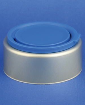 Garantikapsel 32mm, guld/bl&aring;, aluminium/PP, Model 101, afrivningsring