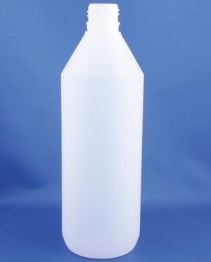 Plastic bottle 1000ml, PE, natural, w/threaded seal