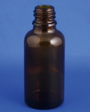 Dr&aring;beflaske 30ml, Type 3, brun, 18mm gevind