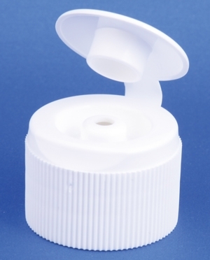 Cap, white, PP, &Oslash;4, 28mm thread, w/flap