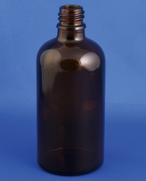Dr&aring;beflaske 100ml, Type 3, brun, 18mm gevind