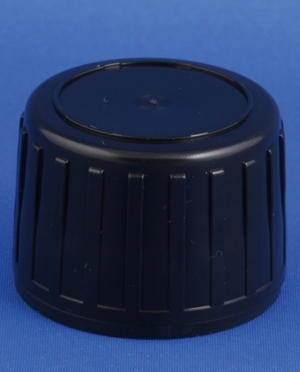 Forseglingskapsel, hvid, HDPE, PP28 gevind, m/PE-liner, til PET og glas