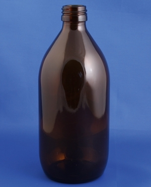 Medicine bottle 500ml, Type 3, brown, PP28 thread
