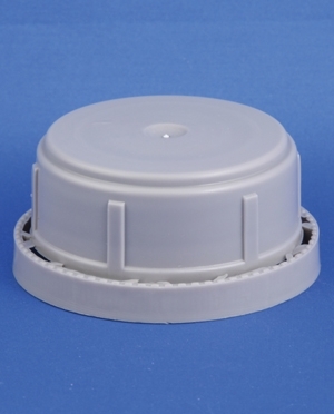 Lid, gray, PE, 43mm thread, for plastic can