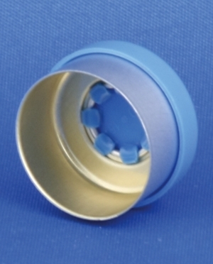 Garantikapsel 13mm, bl&aring;, aluminium, Model 136, dobbelt steribag, 1.000stk