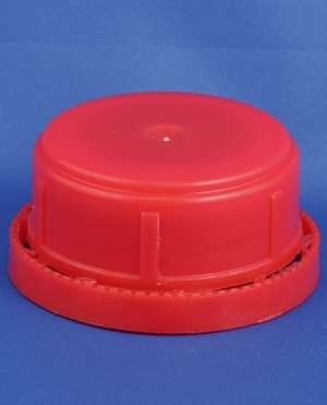 L&aring;g, r&oslash;d, PE, 43mm gevind, til plastdunk