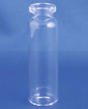 R&oslash;rh&aelig;tteglas 20ml, Type 1, klar,  m/afrundet bund