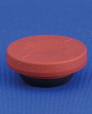 Gummiprop til h&aelig;tteglas, r&oslash;d, klorbutyl, coated, 20mm krave, 1.000stk