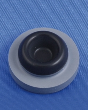 Gummiprop til h&aelig;tteglas, gr&aring;, klorbutyl, coated, 20mm krave, 1.000stk