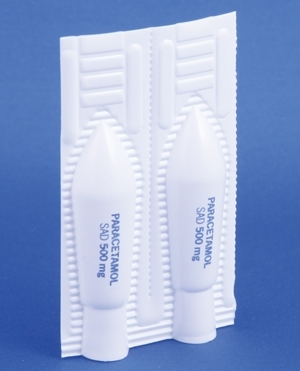 Suppository forms, 2.2ml, Paracetamol SAD 500mg, 1,000pcs
