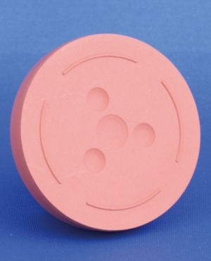 Gummiprop til infusionsflaske, pink, brombutyl, mat finish, 32mm krave