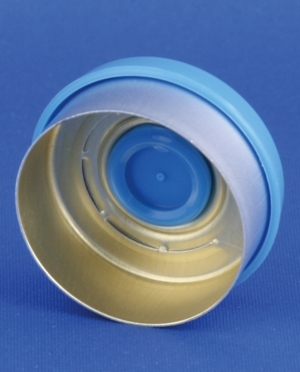 Garantikapsel 20mm, s&oslash;lv/bl&aring;, aluminium/PP, Model 2063, 1.000stk